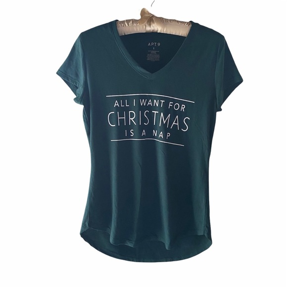 Apt. 9 Tops - Apt 9 Christmas T shirt Sz small green